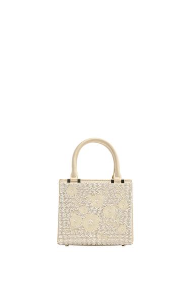 EMBROIDERED RIGID HANDBAG - Ecru by Zara