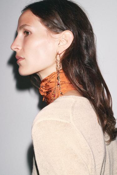 FEATHER CASCADE EARRINGS - Golden by Zara