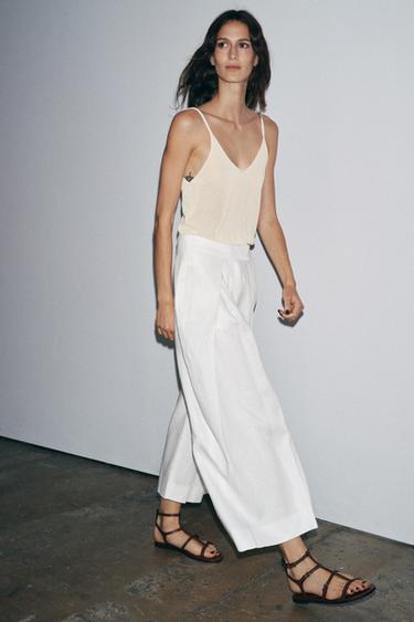 ZW COLLECTION VOLUME DART TROUSERS - White by Zara - Image 4