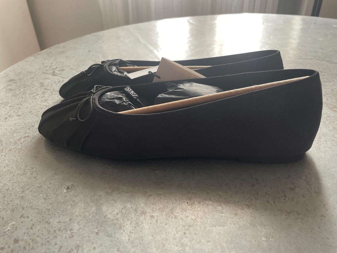 SATIN BALLET FLATS WITH BOW - Image 2