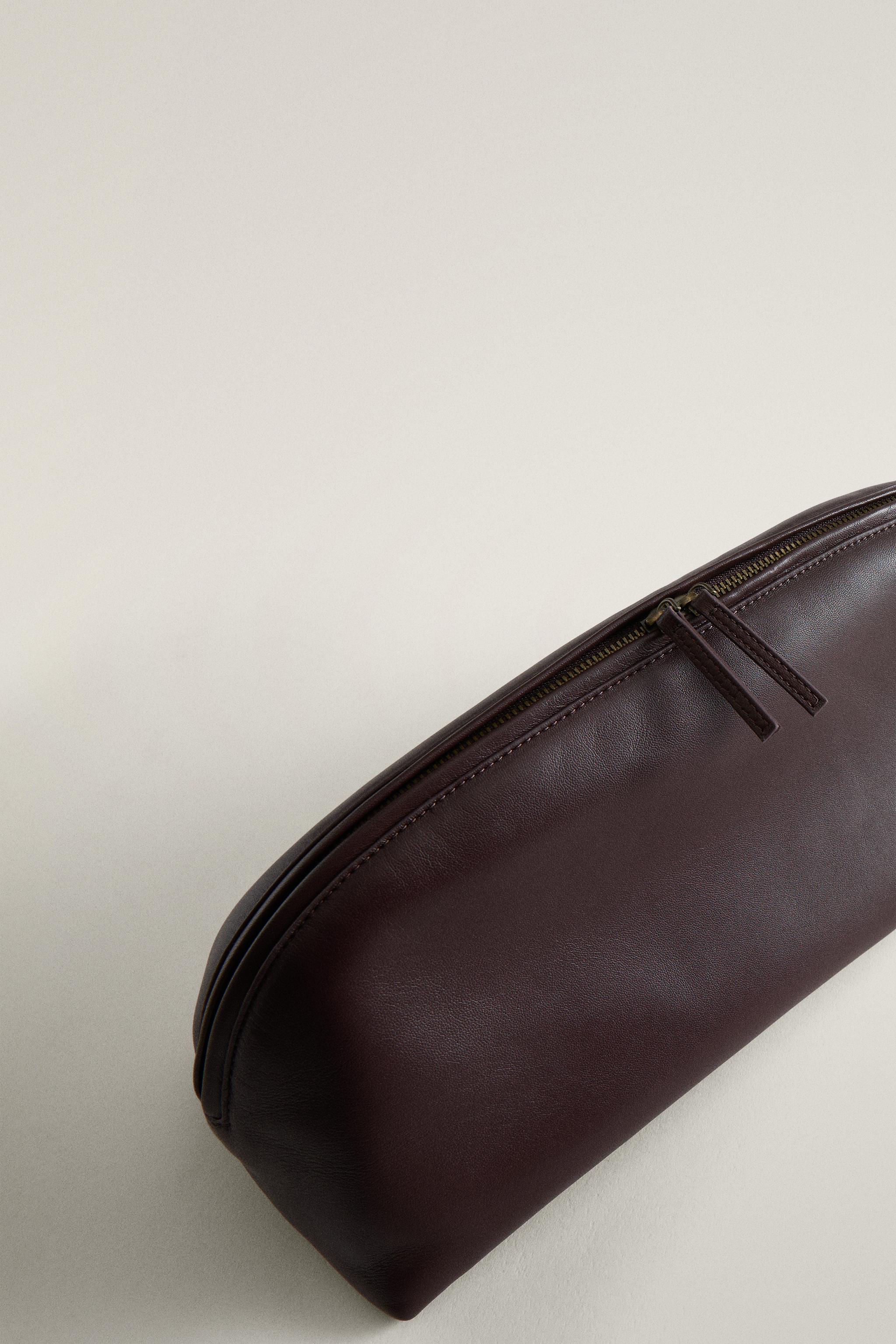 LARGE NAPPA LEATHER CRESCENT MAKEUP BAG