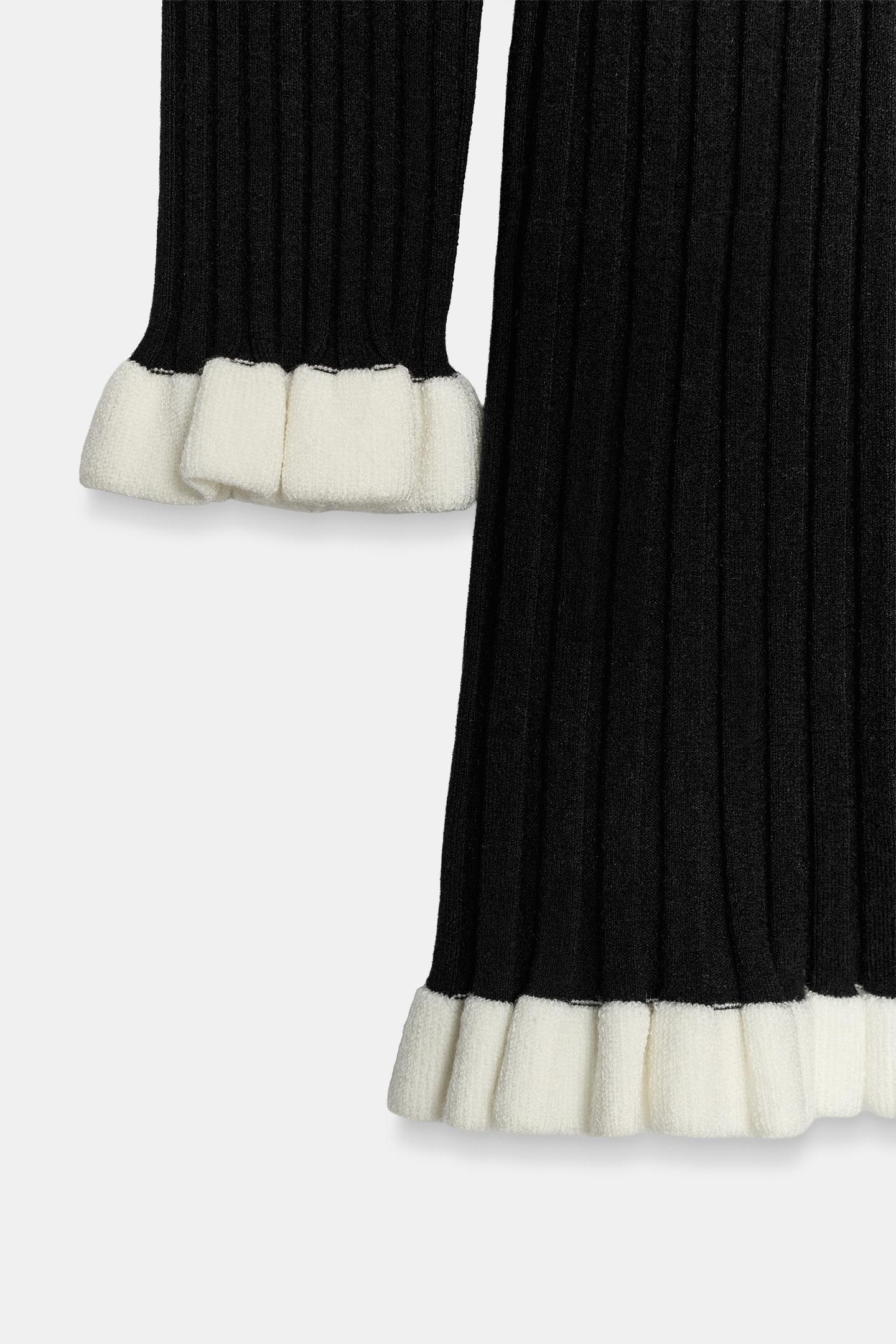 Женское платье Zara Knit with Ruffle Trim, цвет: Чёрный — фото 9
