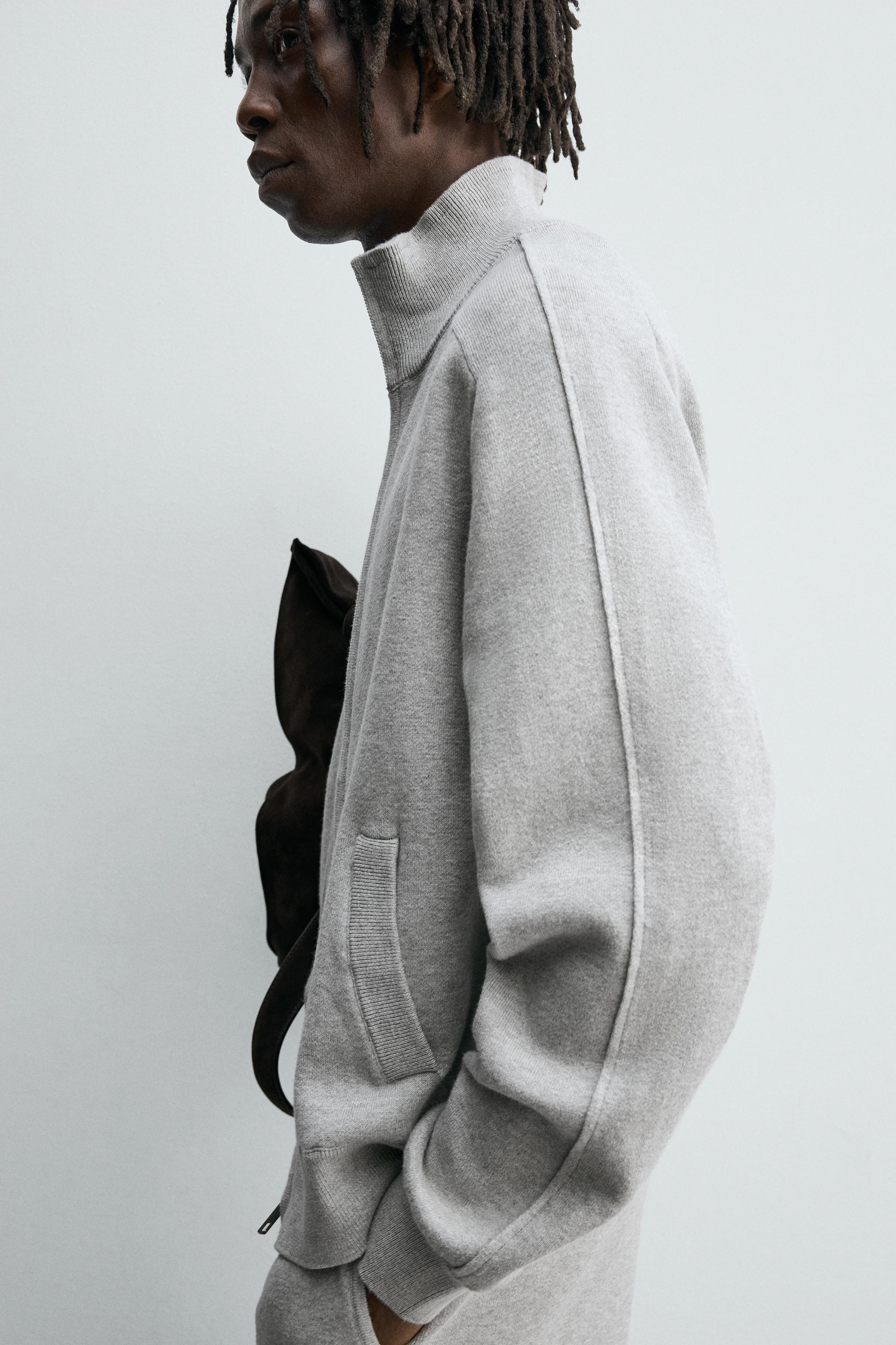 ZIPPERED CARDIGAN - Gray marl | ZARA United States