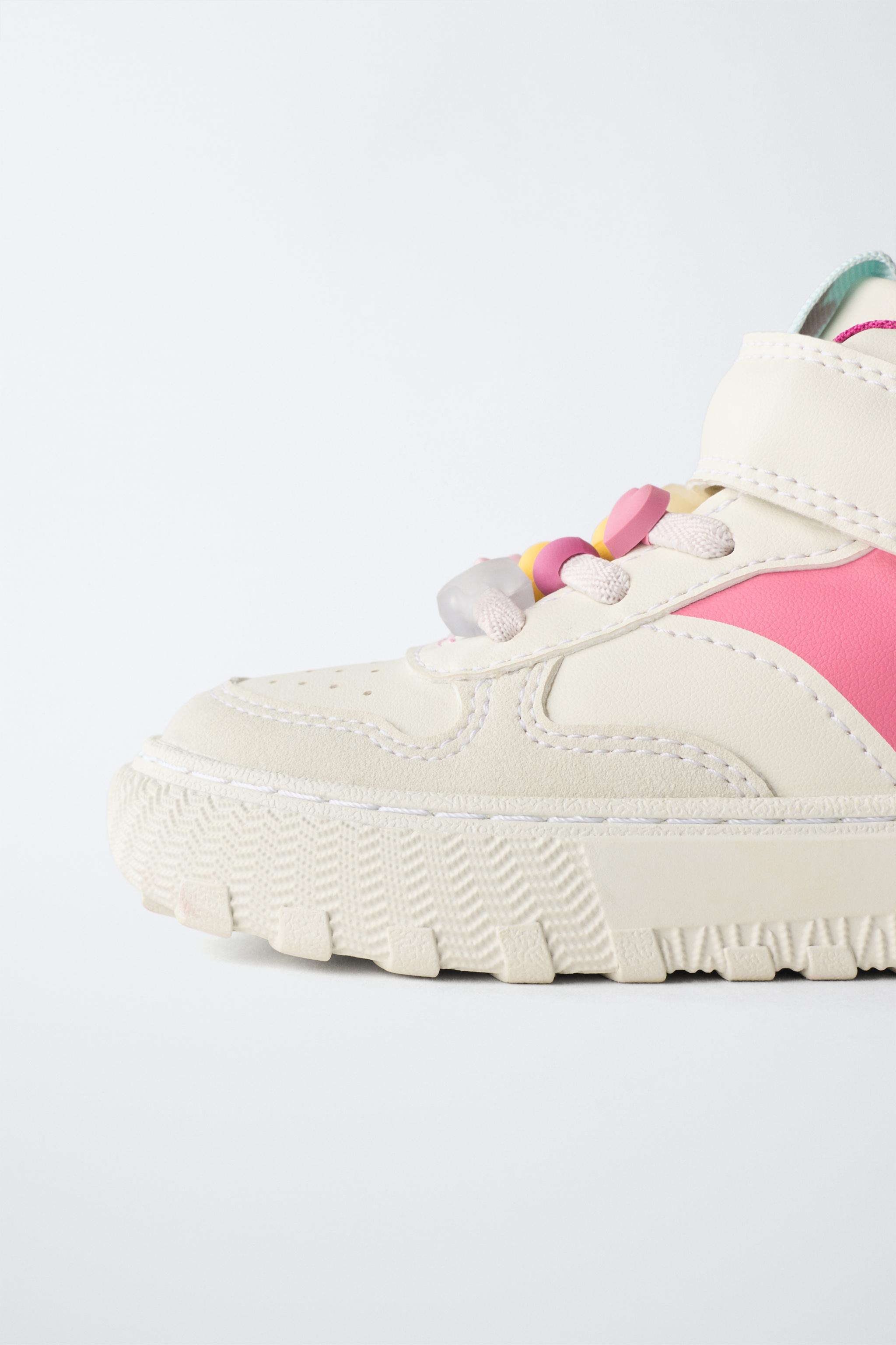 DETAILED HIGH-TOP SNEAKERS - White | ZARA United States