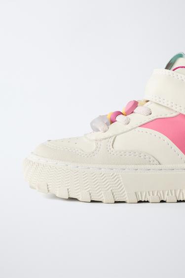 BASKETS MONTANTES DÉTAILS - Blanc de Zara - Image 3