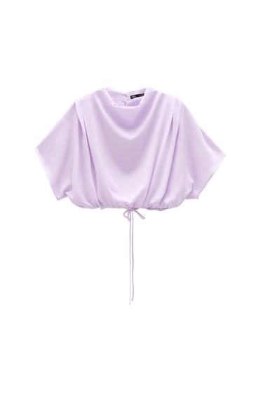 SATIN TOP WITH DRAPED DETAIL