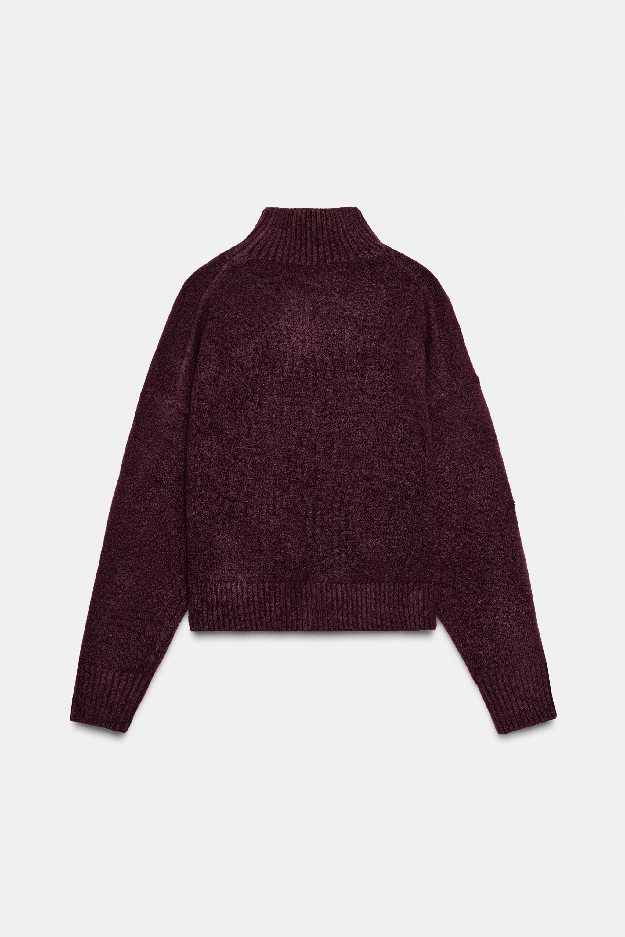 ZARA 専用 ソフトハイネックニットセーター - バーガンディ | ZARA Japan / 日本