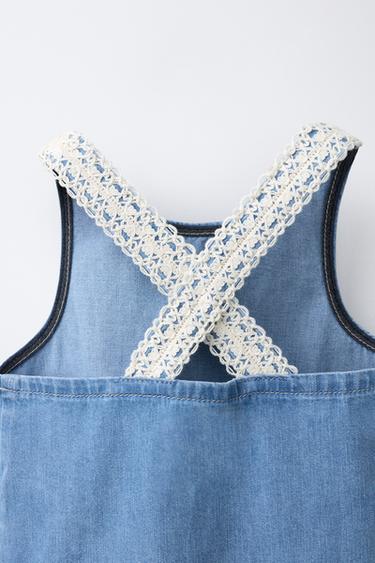 JEAN LARGE FLEURS STRASS - Bleu de Zara - Image 3