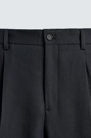 PANTALON REGULAR FIT 100% LAINE - Bleu de Zara - Image 7