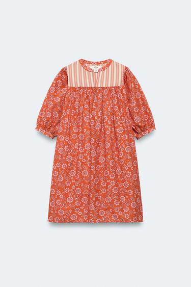 2-14 YEARS / LIMITED EDITION FLORAL KAFTAN DRESS - Orange by Zara - Image 0