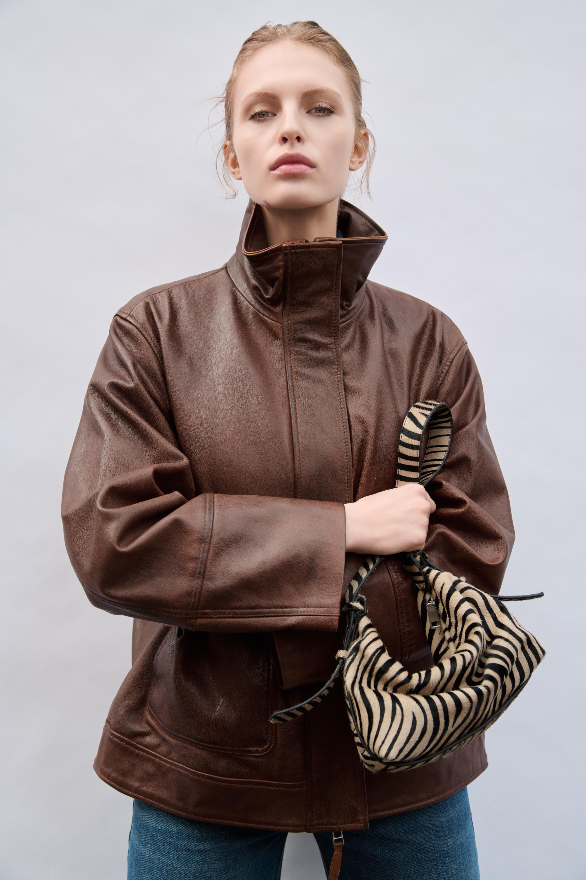 【ZARA】リアルファー付きアニマル柄レザーバッグ 6569/510/194 ZARA】リアルファー付きアニマル柄レザーバッグ 6569/510/194