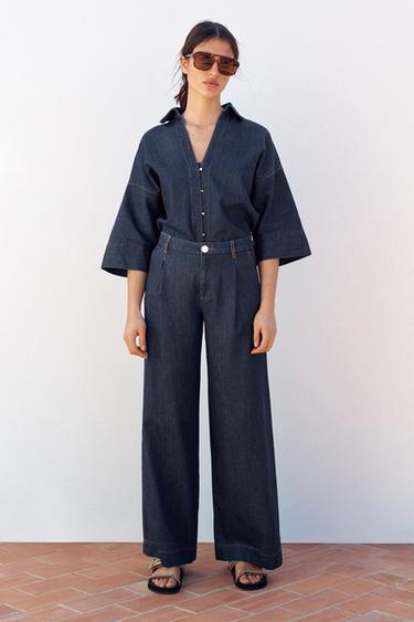 WIDE SLEEVE SHIRT - Dark indigo by Zara - Image 0
