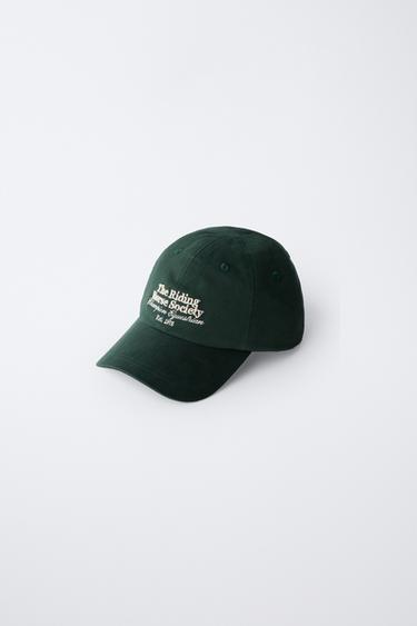 CASQUETTE AVEC INSCRIPTION BRODÉE - Vert de Zara - Image 1