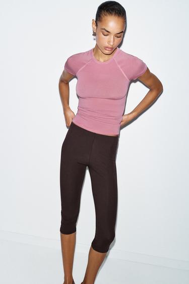 T-SHIRT À MANCHES COURTES RAGLAN - Rose pâle de Zara