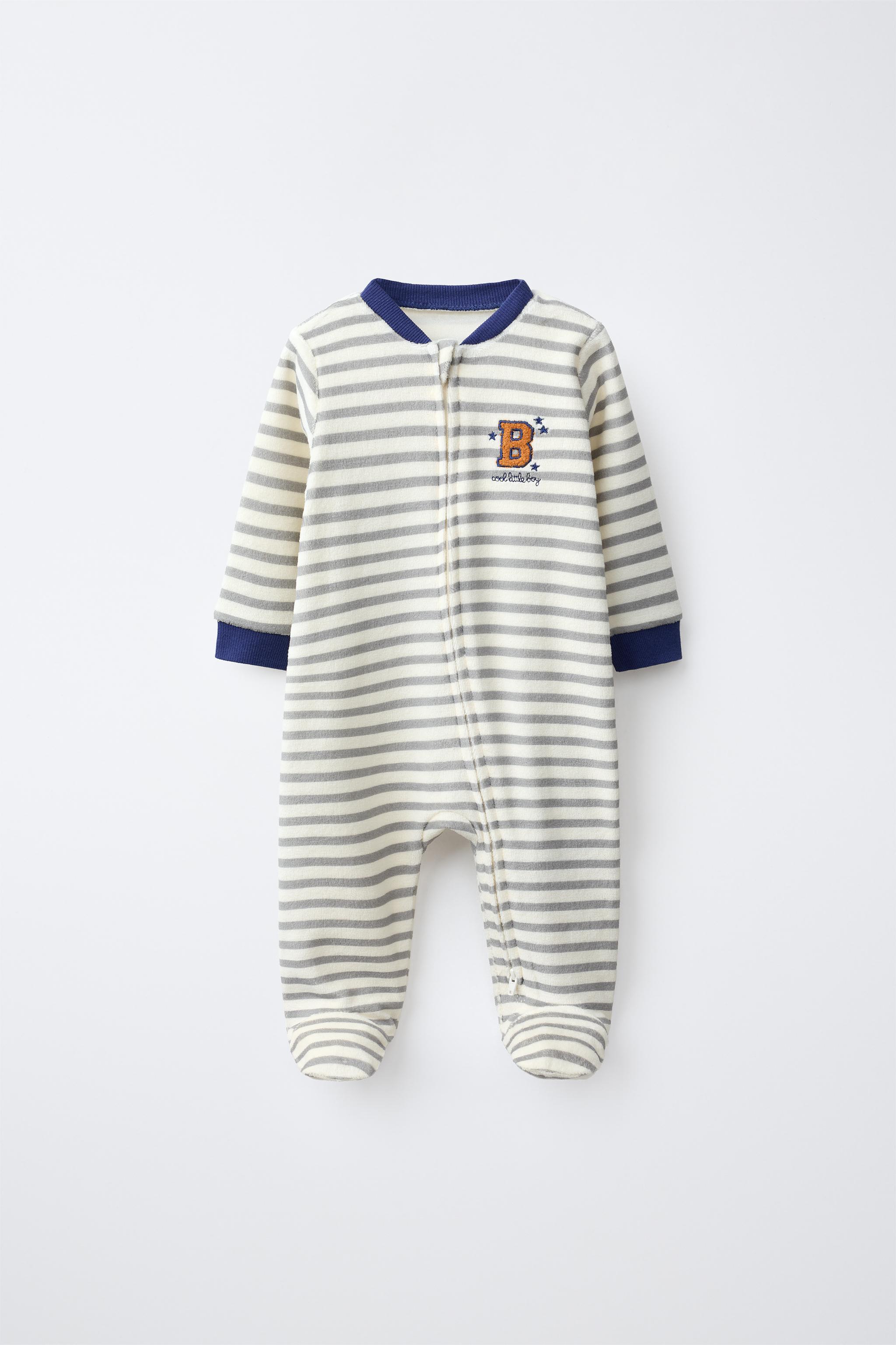 PIJAMA ENTERO RAYAS VELOUR PARCHE