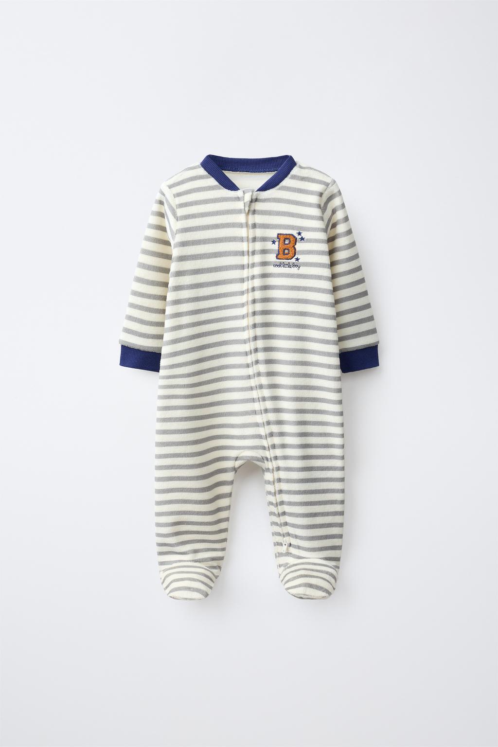 Velour Striped All-in-one With Patch