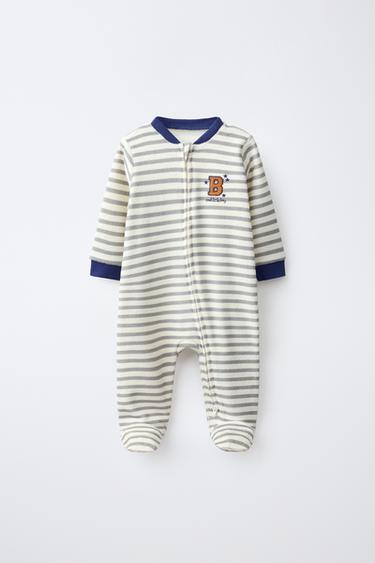PYJAMA UNE PIÈCE RAYURES VELOURS PIÈCE - rayures de Zara