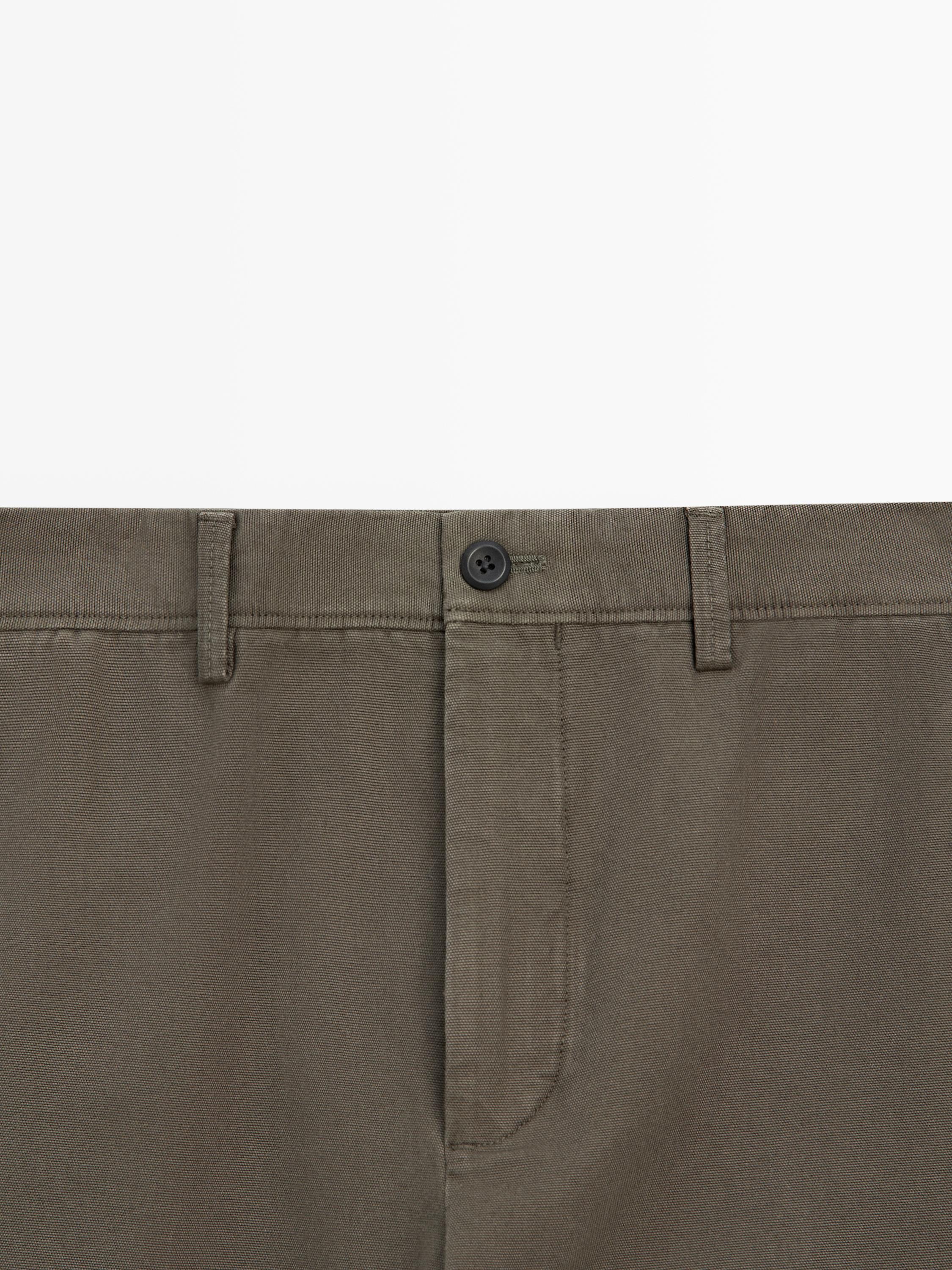 Tapered fit cotton pants