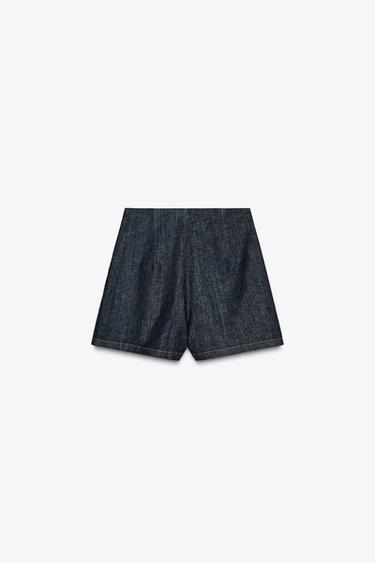 Z1975 MINI DENIM SKORT WITH SLIT - Navy blue by Zara - Image 5