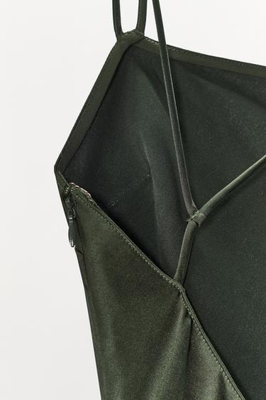 LIMITED EDITION LONG SATIN DRESS - Green by Zara - Image 7