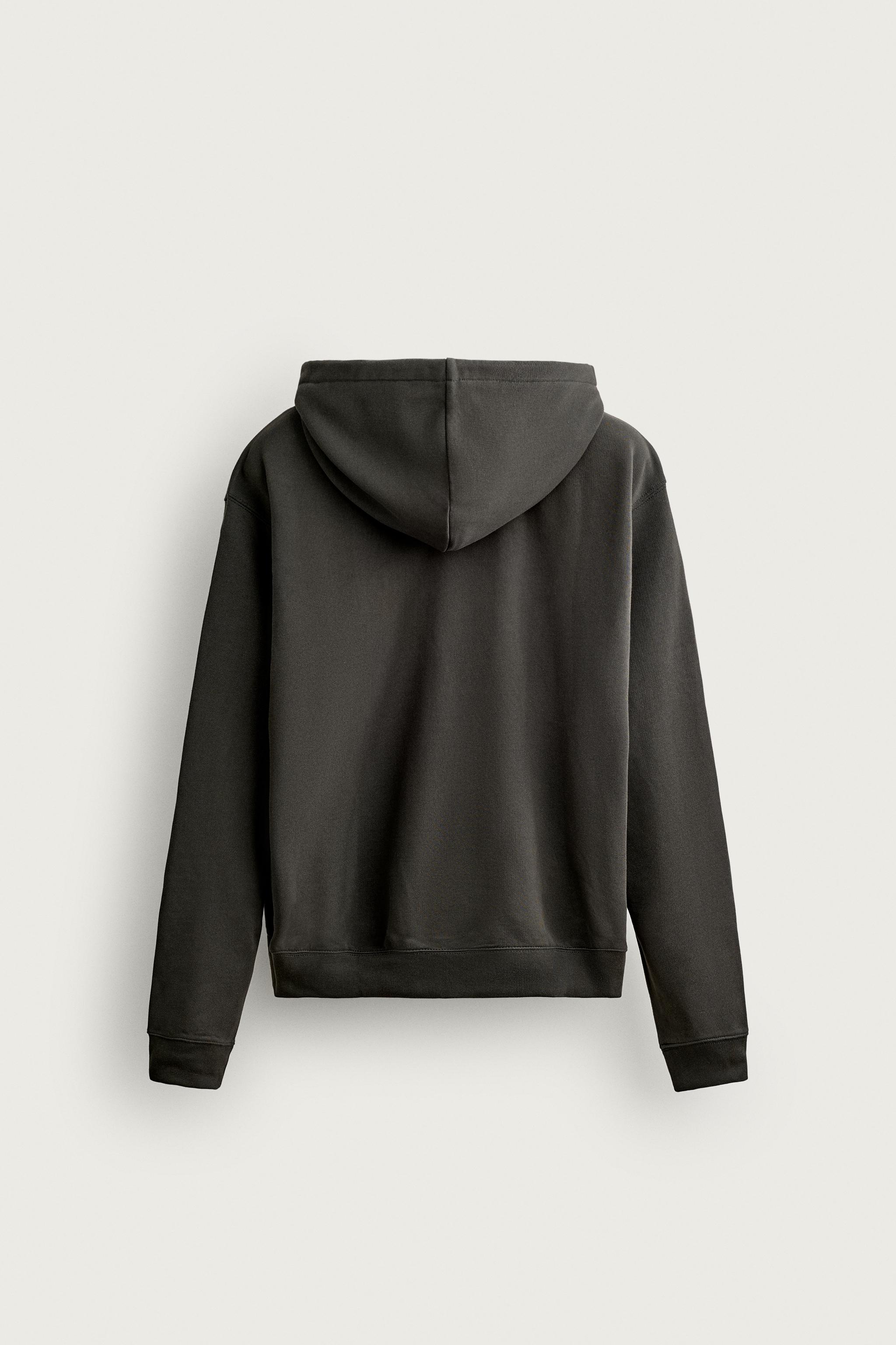 HOODED CREWNECK SWEATSHIRT — Dark gray