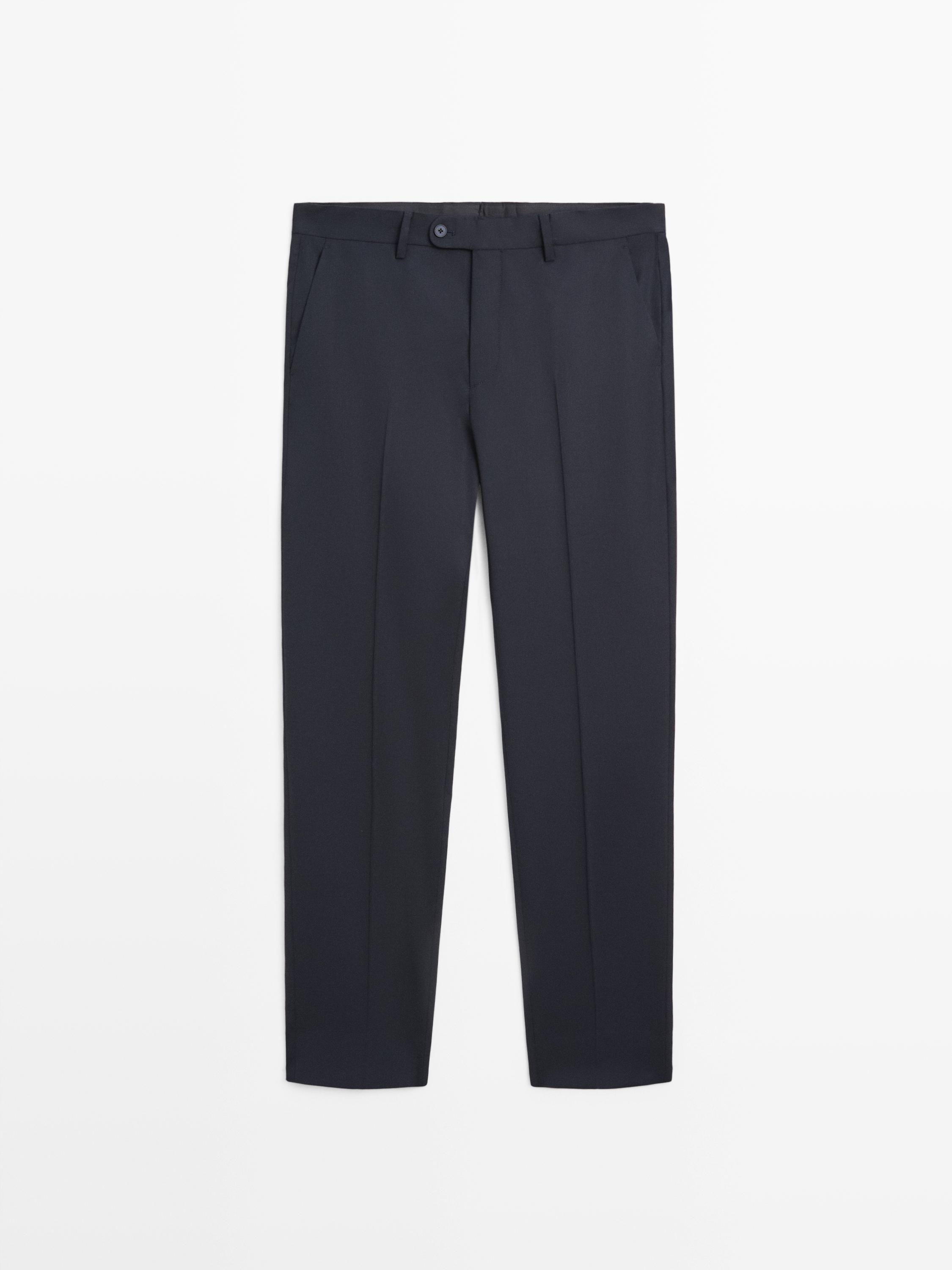 Cool wool blend suit trousers