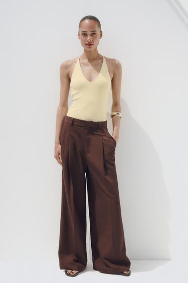 HALTER TOP WITH STRAP DETAIL - Yellow by Zara