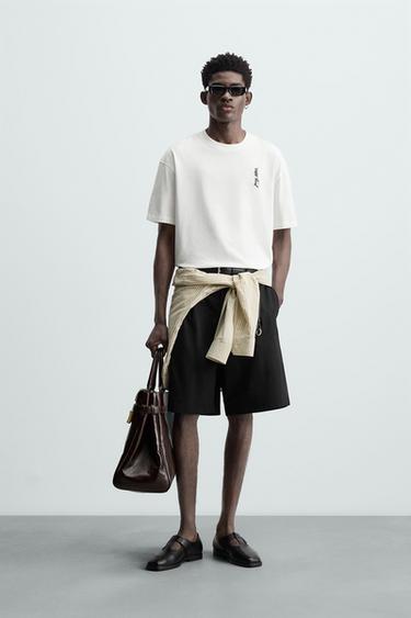 CAMISETA BORDADO NOTAS - Blanco de Zara - Imagen 0
