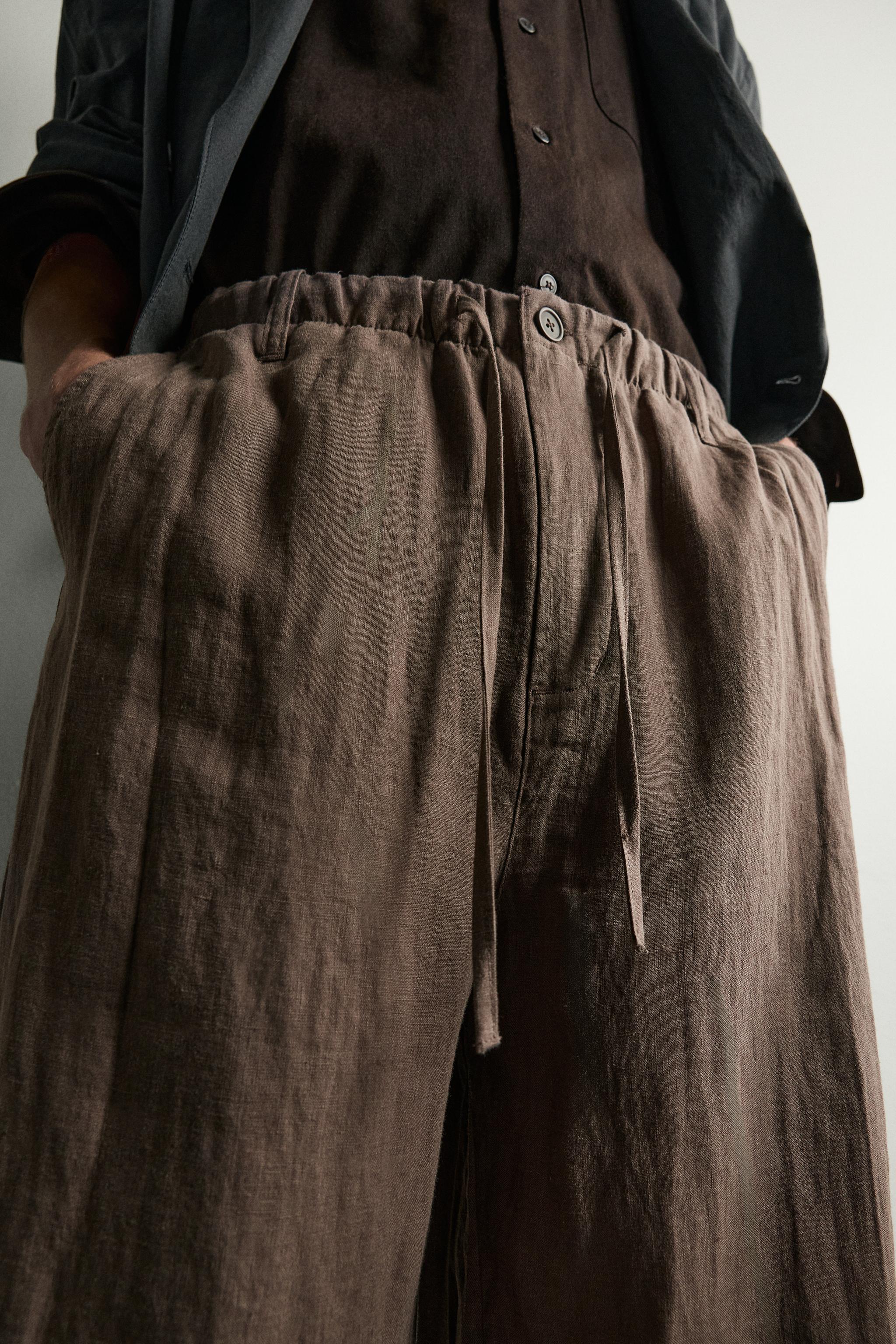 100% LINEN RELAXED FIT PANTS