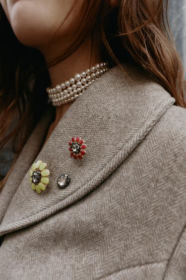 3-PACK OF FLORAL AND JEWEL BROOCHES — Golden 2