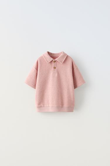 ПОЛО ИЗ РЕЛЬЕФНОЙ ТКАНИ — ЛИНЯЛЫЙ РОЗОВЫЙ от Zara — изображение 0