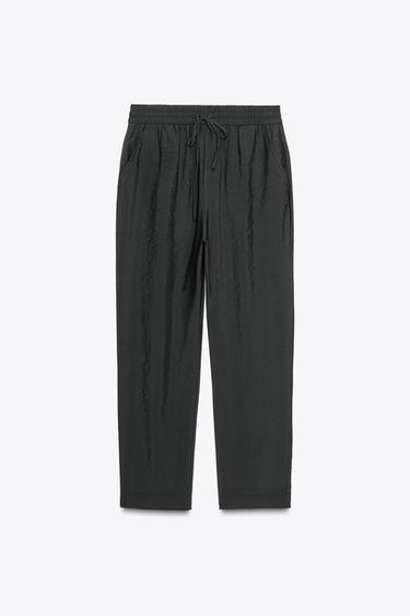 Zara FLOWY PANTS - Black