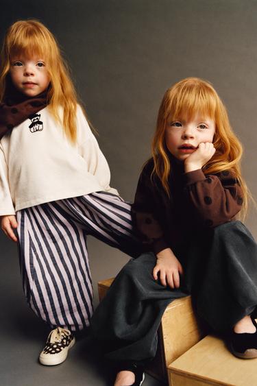 NAON JEONG © POLKA DOT SWEATSHIRT - Brown by Zara