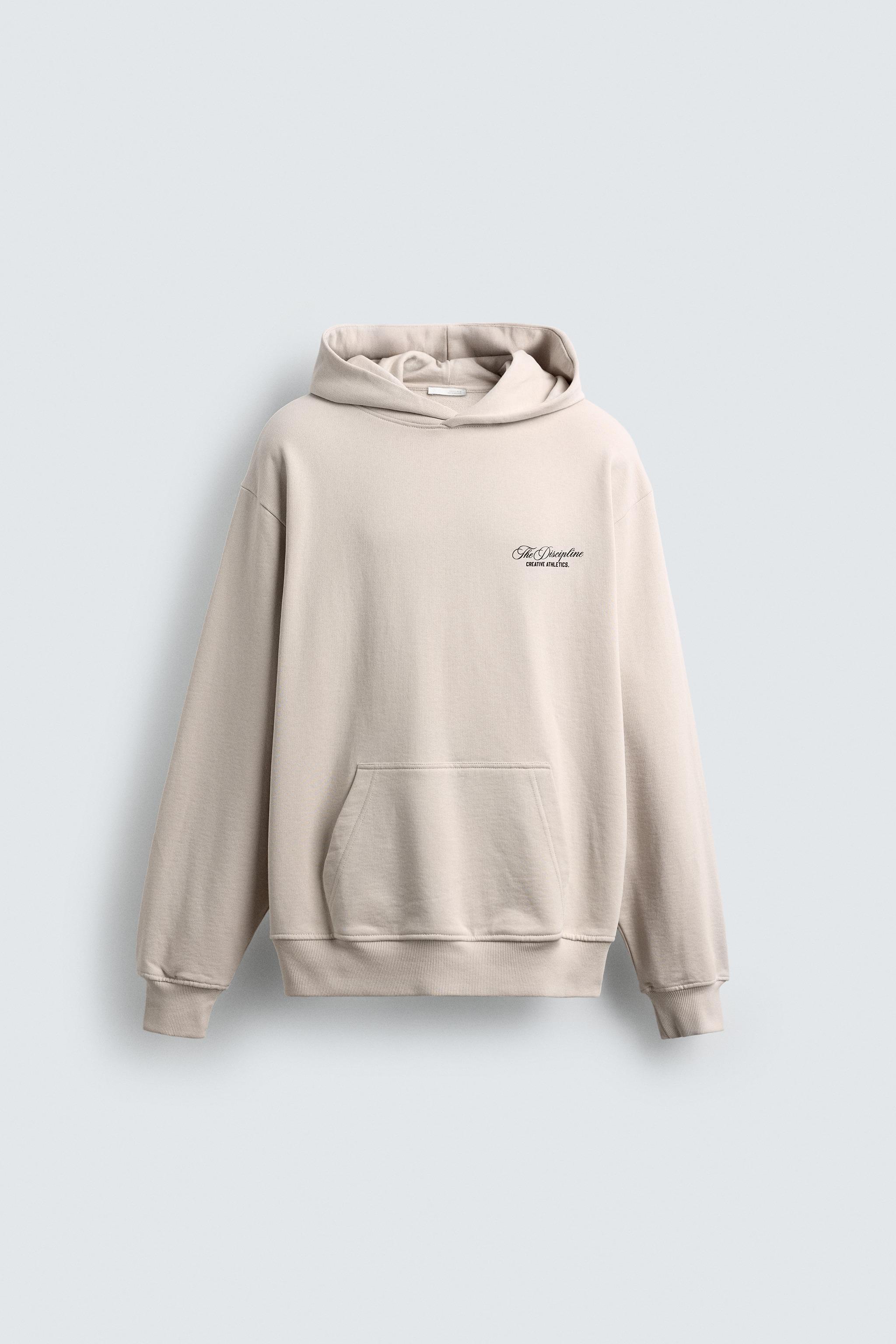 TEXT PRINTED HOODIE SWEATSHIRT