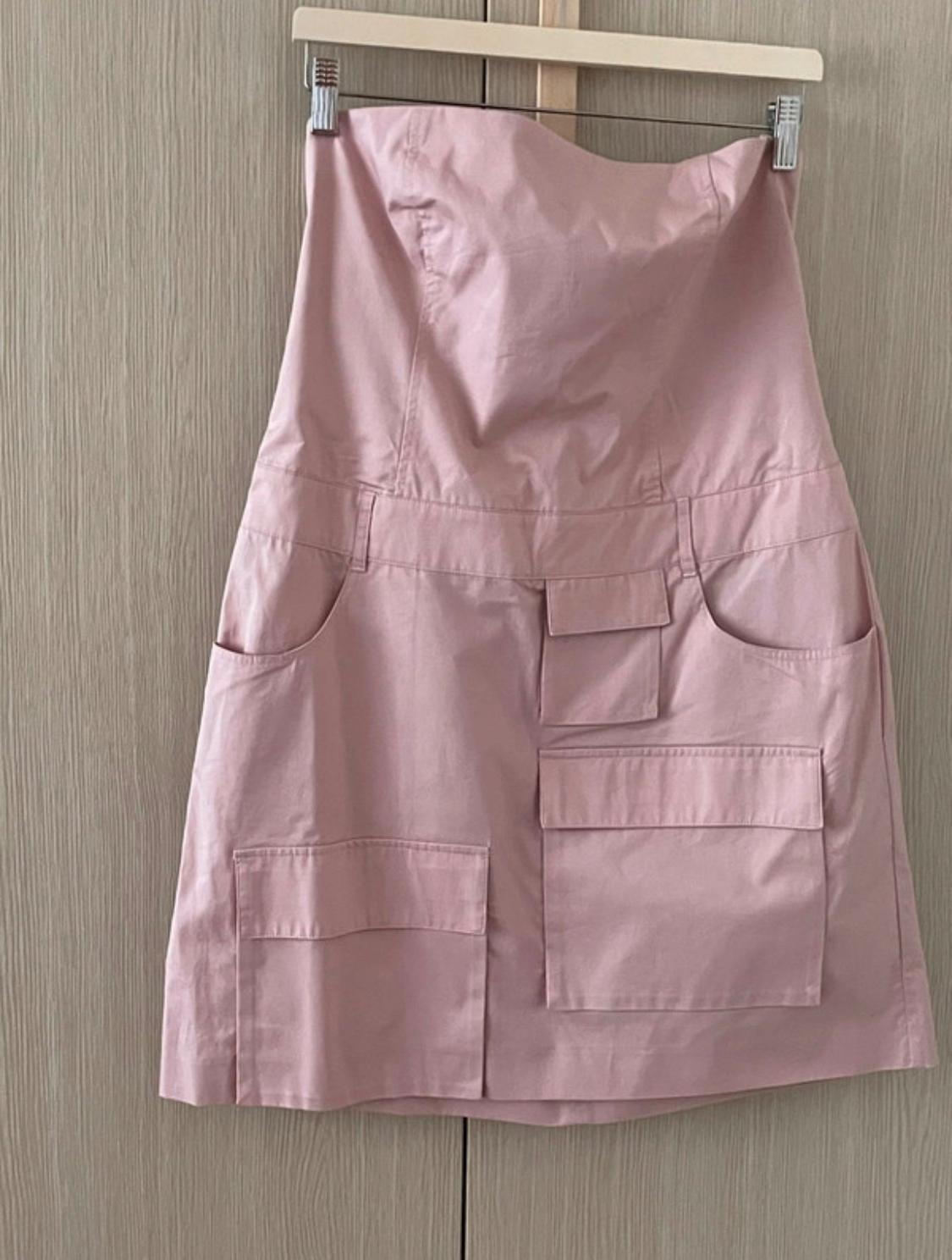 GABARDINE FABRIC STRAPLESS DRESS - Image 3