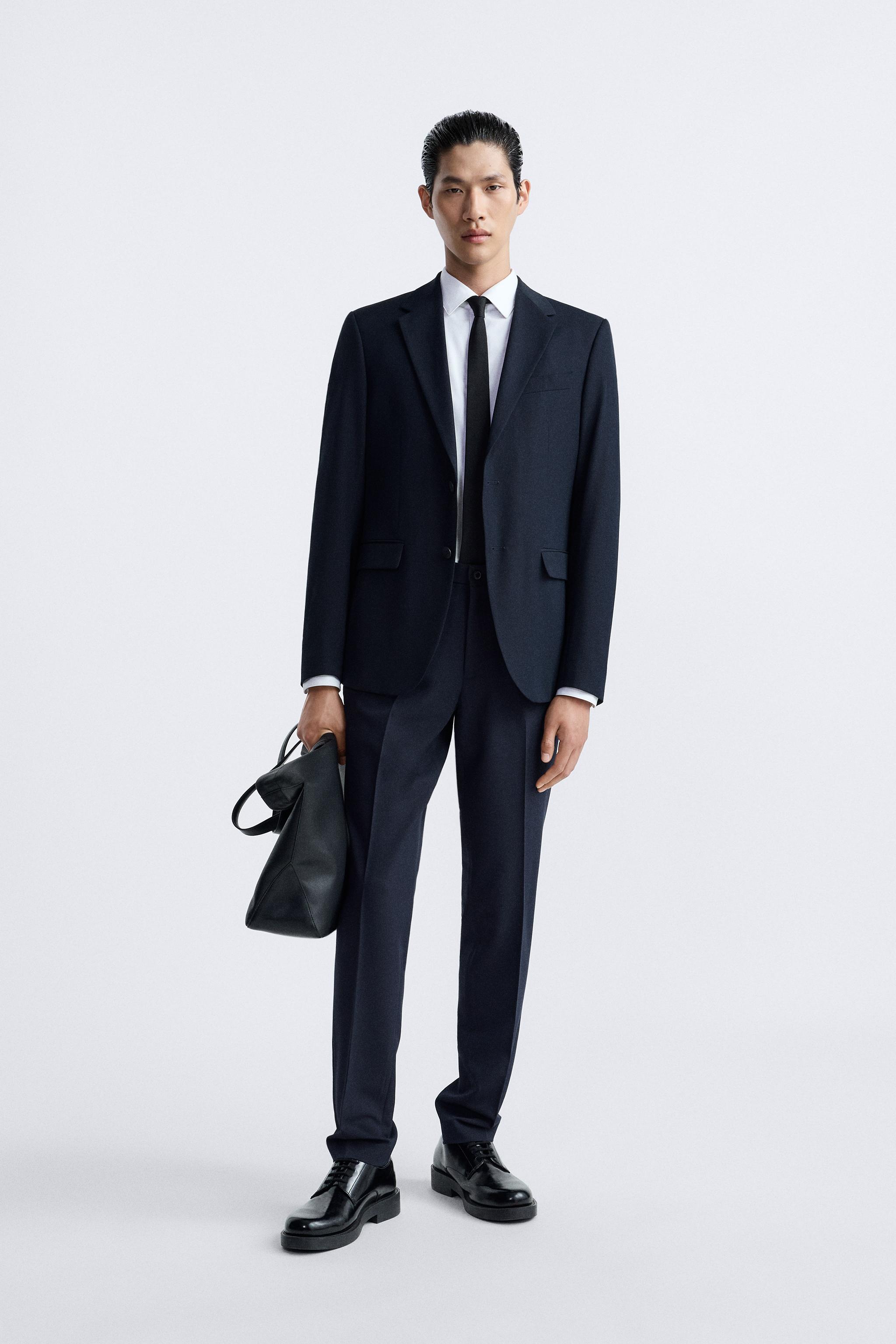 SLIM FIT SUIT JACKET Black ZARA United States