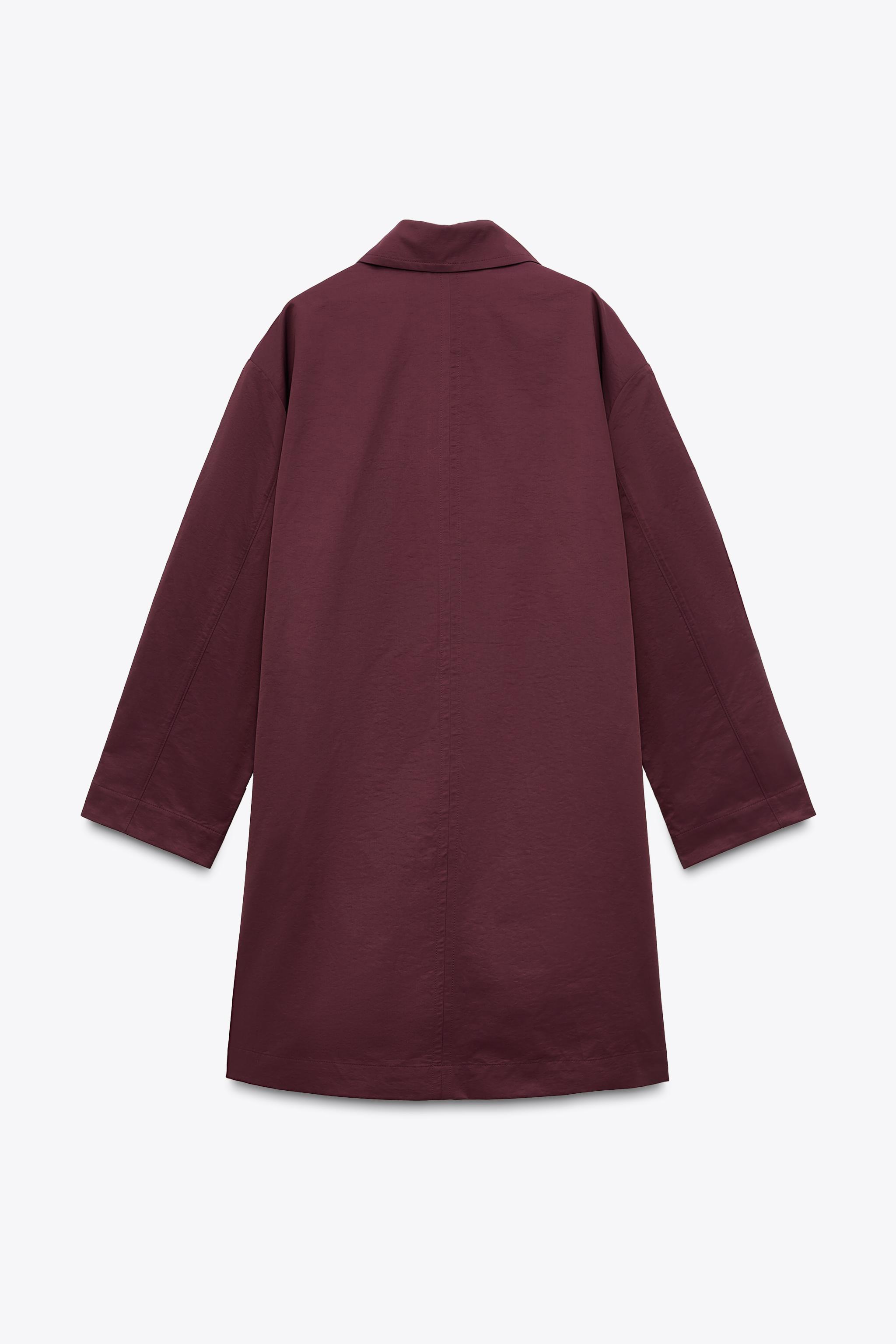 WATER REPELLENT TRENCH ZW COLLECTION - Burgundy | ZARA