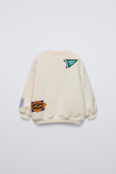 PATCH SWEATSHIRT - Ecru / Marl by Zara - Image 1