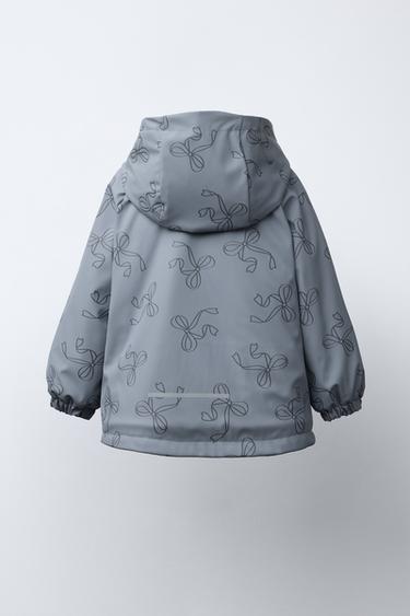 WATER-RESISTANT PRINTED RUBBERISED RAINCOAT - Mid-blue by Zara - Image 3