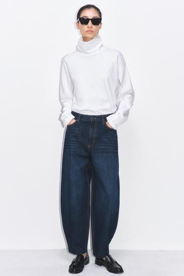 ZW COLLECTION BARREL HIGH-WAIST JEANS - Blue by Zara