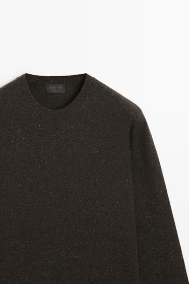 Heathered wool knit sweater — Brown 2