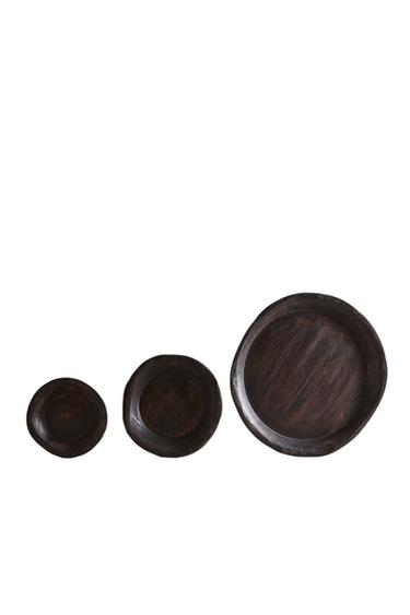 Zara IRREGULAR ROUND TRAY - Chocolate