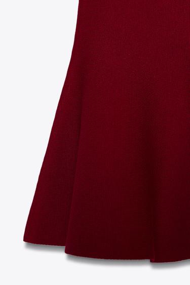 FALDA MINI PUNTO LISO - Granate claro de Zara