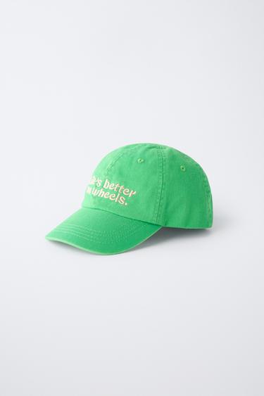 CASQUETTE TEXTE BRODÉ BOBBY SMALL © - Vert de Zara - Image 1
