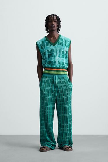 CONJUNTO DE TRICÔ COM ESTAMPA GRÁFICA © OTIS KWAME KYE QUAICOE - Azul / Branco da Zara