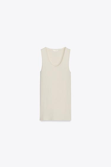 COTTON MODAL VEST TOP - Butter by Zara