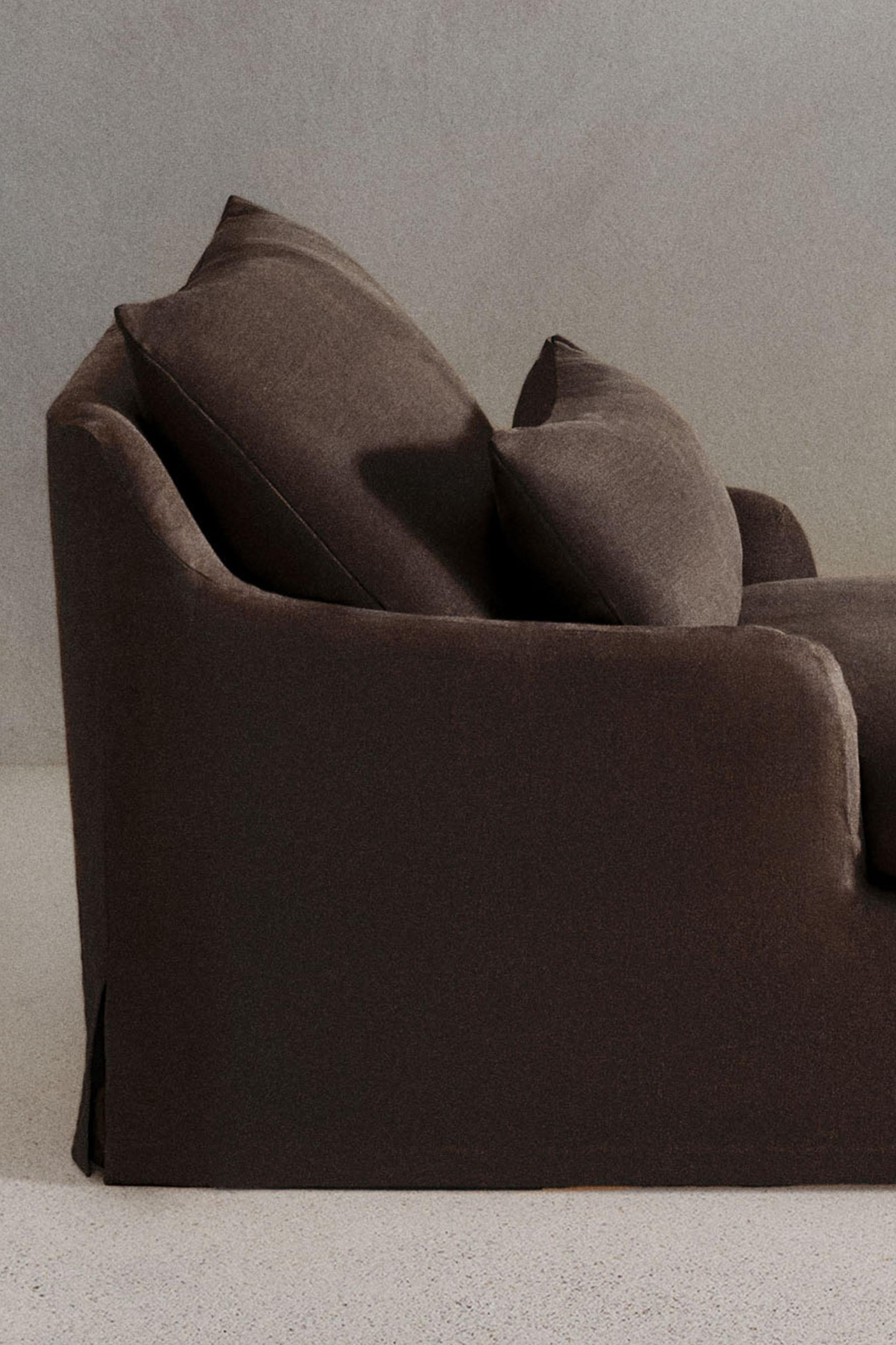 LOVESEAT 01 LINEN COVER — Eggplant