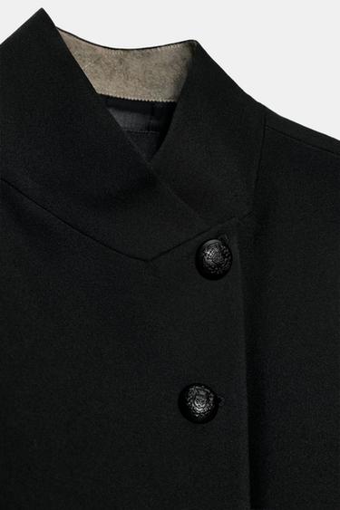 HIGH NECK BUTTONED BLAZER ZW COLLECTION - Black by Zara