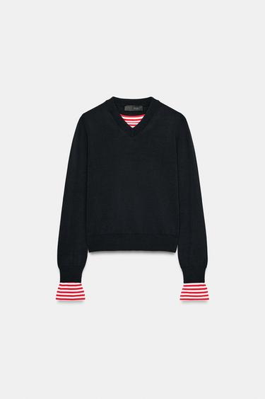 JERSEY PUNTO COMBINADO RAYAS - Marino de Zara