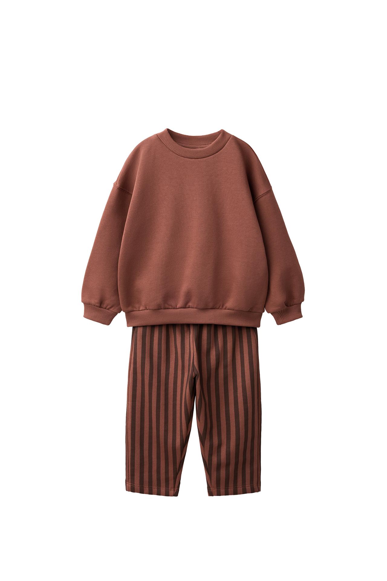 Комплект из толстовки и брюк wide leg в полоску